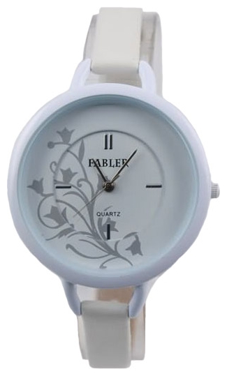 Wrist watch Fabler FL-500250/4 (bel.,cvetok ser.) bel.rem. for women - 1 photo, image, picture