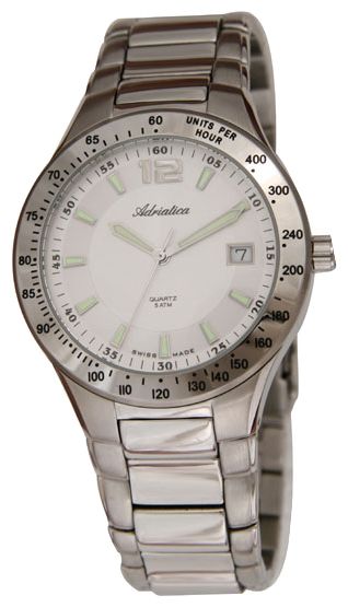Wrist watch Adriatica 8057 SS/Arabic/White for men - 1 photo, image, picture