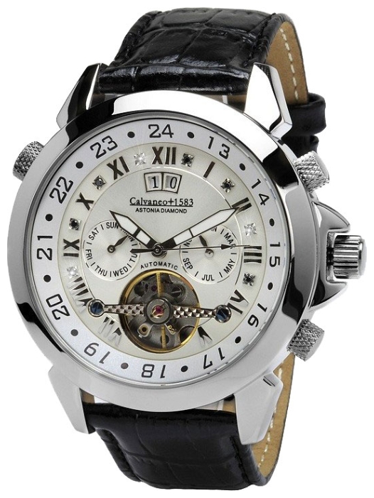 Wrist watch Calvaneo 1583 Astonia Platin Black Rassian Diamond for men - 1 picture, photo, image
