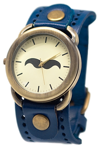 Wrist watch Kawaii Factory Mustache (sinie) for women - 1 picture, photo, image