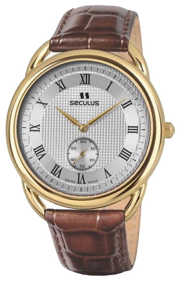 Seculus 4483.2.1069 pvd-y white dial brown leather pictures