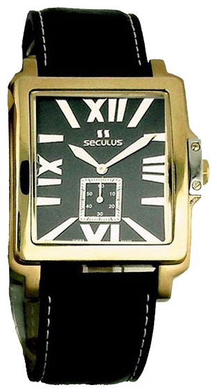 Seculus 4492.1.1069 black-gilt wrist watches for men - 1 image, picture, photo
