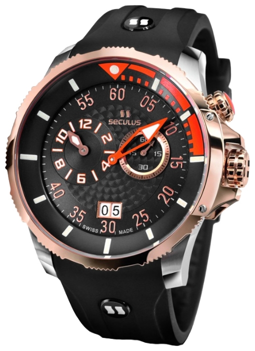 Wrist watch Seculus 4505.3.422 black-orange, ss-r for men - 1 photo, picture, image