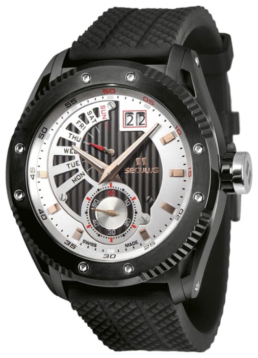 Wrist watch Seculus 9535.2.704P black-white, ss-ipb for men - 1 photo, image, picture